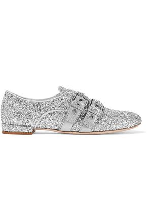 miu miu glitter loafers