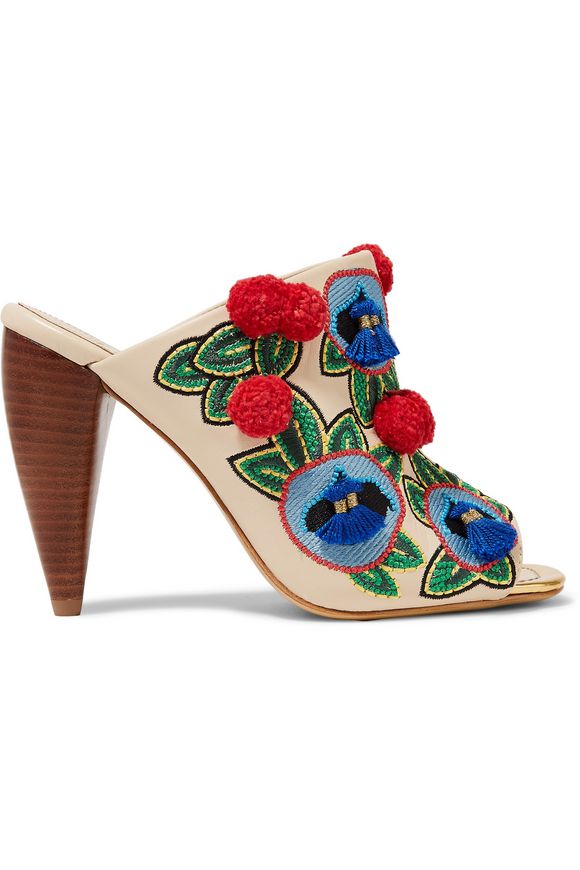 Embellished leather mules | TORY BURCH | Sale up to 70% off | THE OUTNET