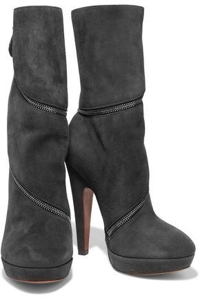 Alaïa Suede Boots In Anthracite