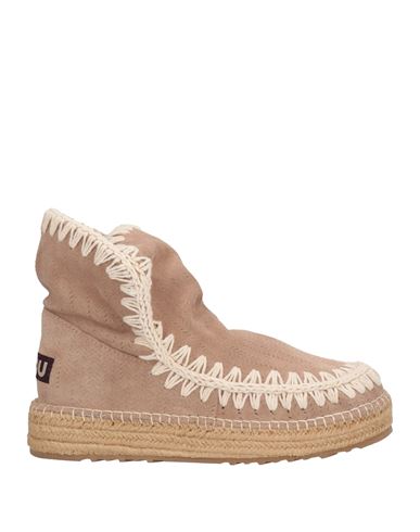 Mou Woman Ankle Boots Beige Size 5 Soft Leather In Pink
