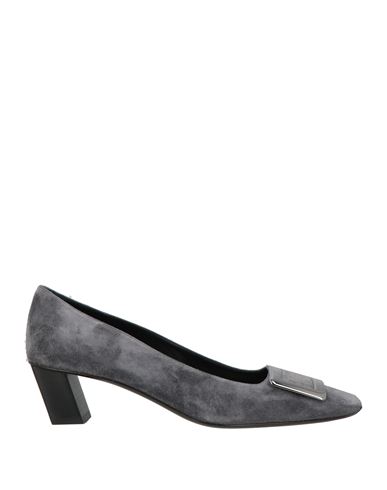 Roger Vivier Woman Pumps Grey Size 12 Soft Leather In Animal Print