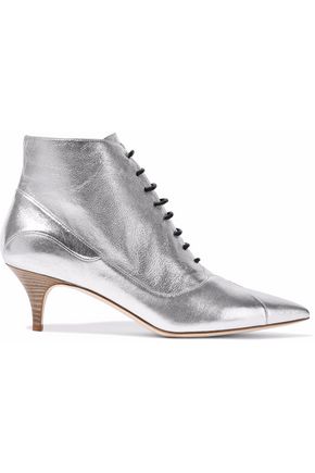 M MISSONI Metallic textured-leather ankle boots,US 7789028783445677