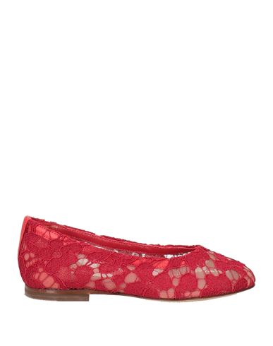 Shop Dolce & Gabbana Toddler Girl Ballet Flats Red Size 10c Polyamide, Viscose, Cotton, Lambskin