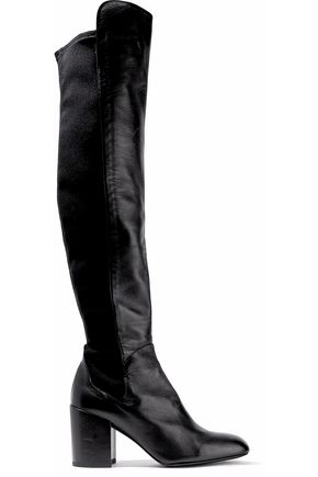 STUART WEITZMAN WOMAN HALFTIME LEATHER OVER-THE-KNEE BOOTS BLACK,US 7789028783964024