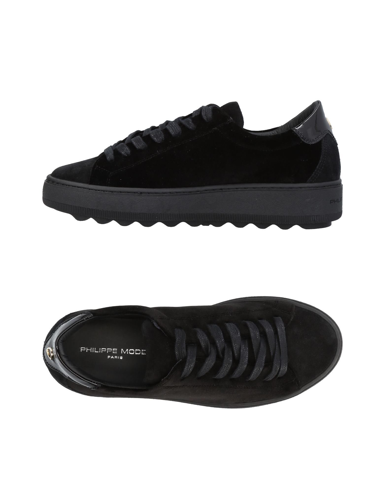 PHILIPPE MODEL PHILIPPE MODEL WOMAN SNEAKERS BLACK SIZE 7 TEXTILE FIBERS, LEATHER,11423261KT 11