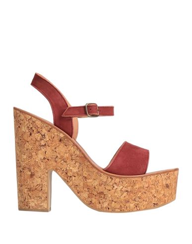 Kjacques K. Jacques St. Tropez Woman Sandals Brick Red Size 10 Soft Leather