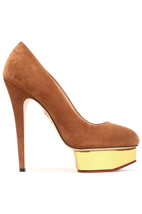 CHARLOTTE OLYMPIA CHARLOTTE OLYMPIA WOMAN DOLLY SUEDE PLATFORM PUMPS LIGHT BROWN,3074457345618565008