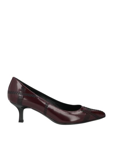 Tod's Woman Pumps Burgundy Size 7 Leather In Red