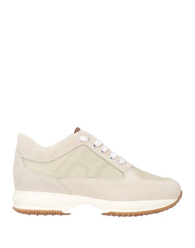 Hogan Man Sneakers Sand Size 9.5 Textile Fibers, Soft Leather In Beige
