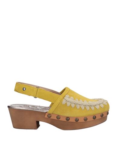 Mou Woman Mules & Clogs Yellow Size 7 Soft Leather