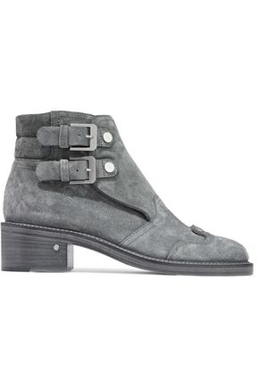 LAURENCE DACADE LAURENCE DACADE WOMAN STUDDED SUEDE ANKLE BOOTS GRAY,3074457345618690006