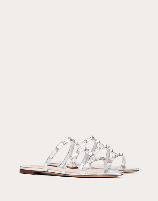 valentino rockstud flat slide sandal