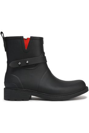 Rag & Bone Woman Moto Rubber Rain Boots Black In Black