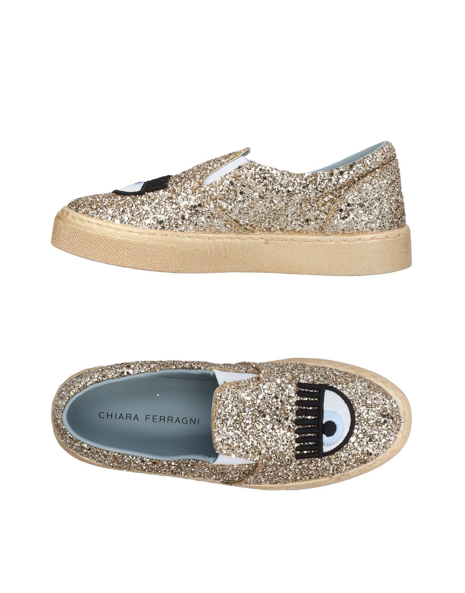 CHIARA FERRAGNI CHIARA FERRAGNI WOMAN SNEAKERS GOLD SIZE 7 TEXTILE FIBERS, STRETCH FIBERS,11452593FX 7