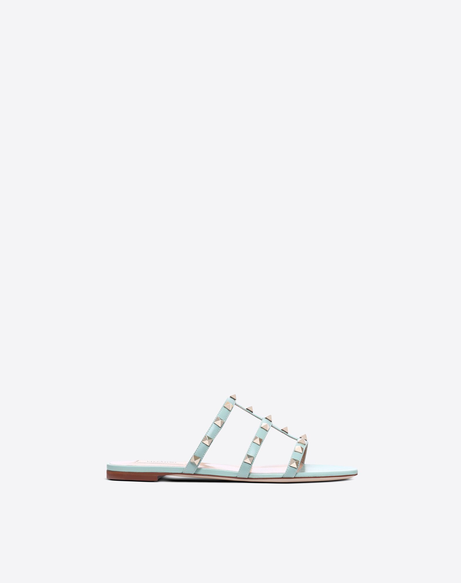 valentino rockstud flat slide sandal