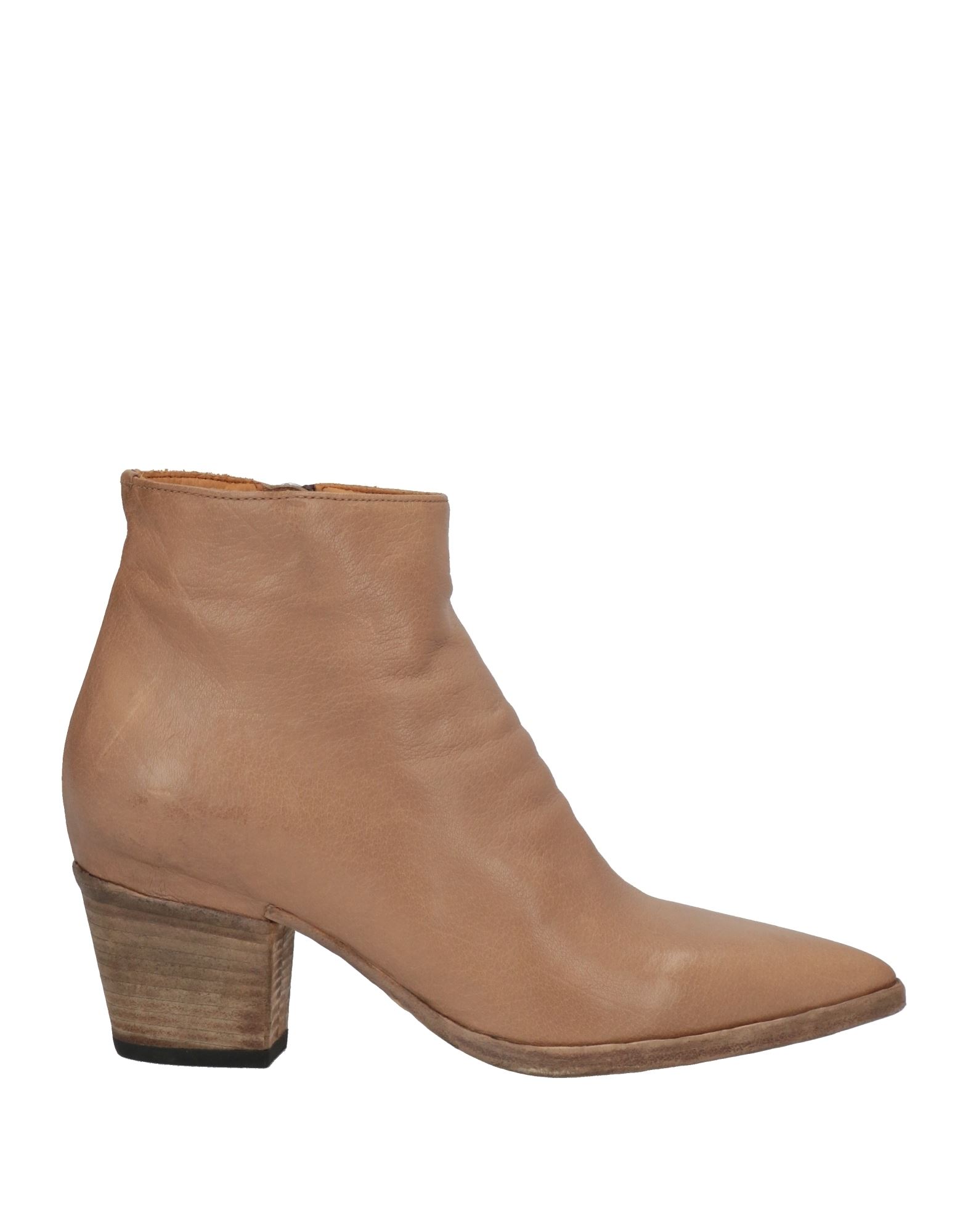 OFFICINE CREATIVE ITALIA OFFICINE CREATIVE ITALIA WOMAN ANKLE BOOTS LIGHT BROWN SIZE 10 SOFT LEATHER