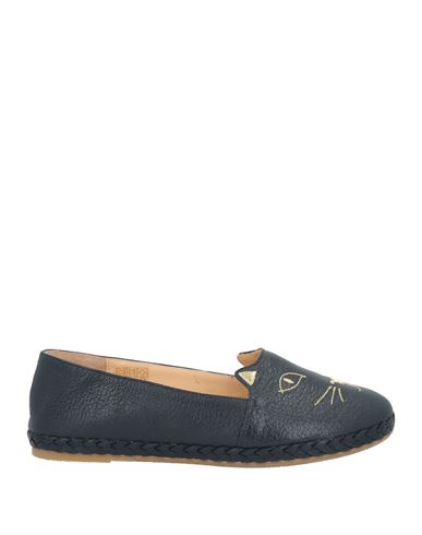 Shop Charlotte Olympia Woman Ballet Flats Midnight Blue Size 5 Soft Leather