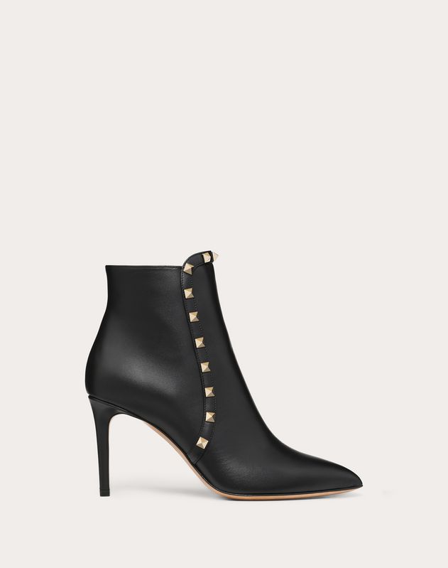 Rockstud Calfskin Leather Ankle Boot 85 