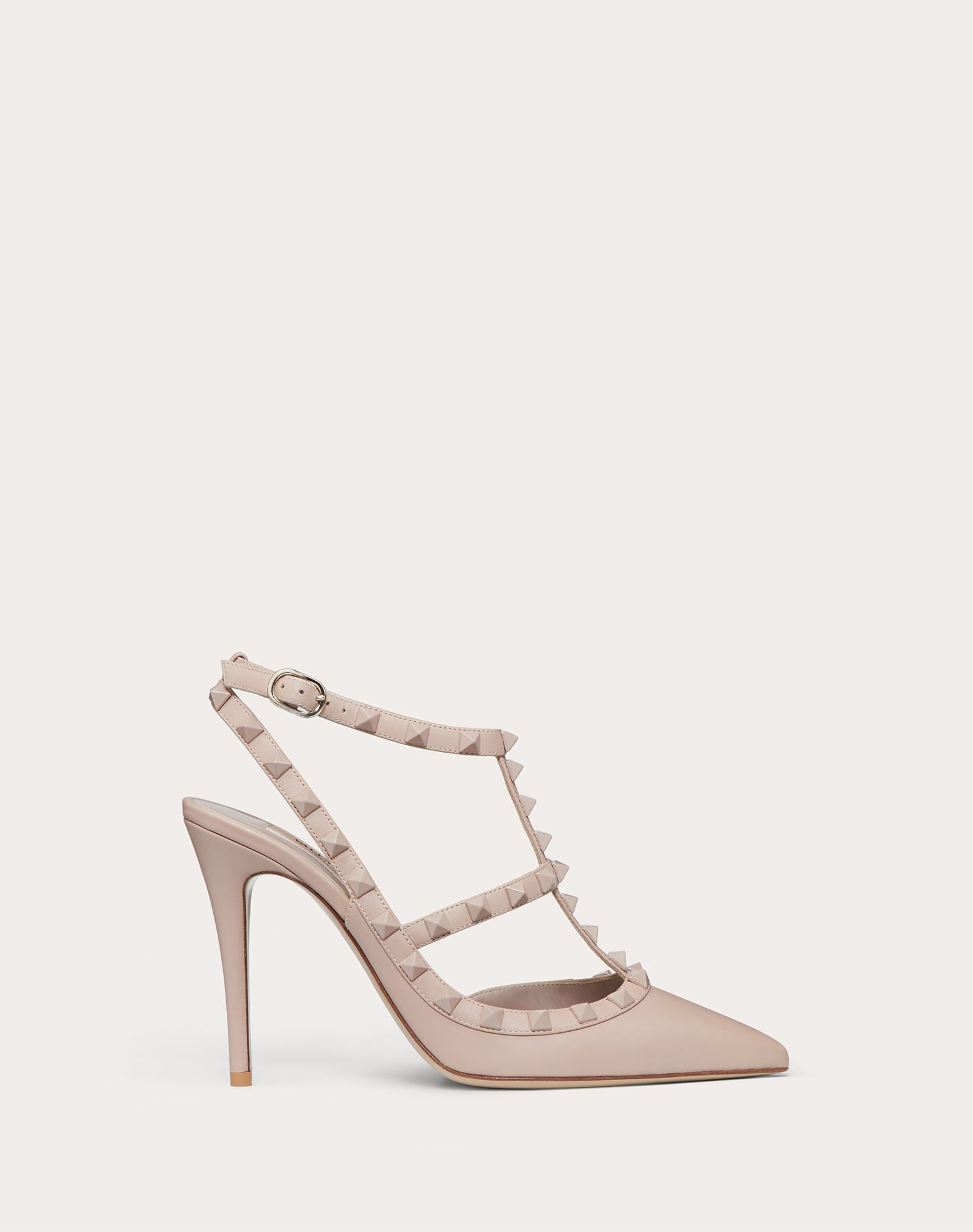 Rockstud Ankle Strap Pump with Tonal Studs 100 mm for Woman Online Boutique