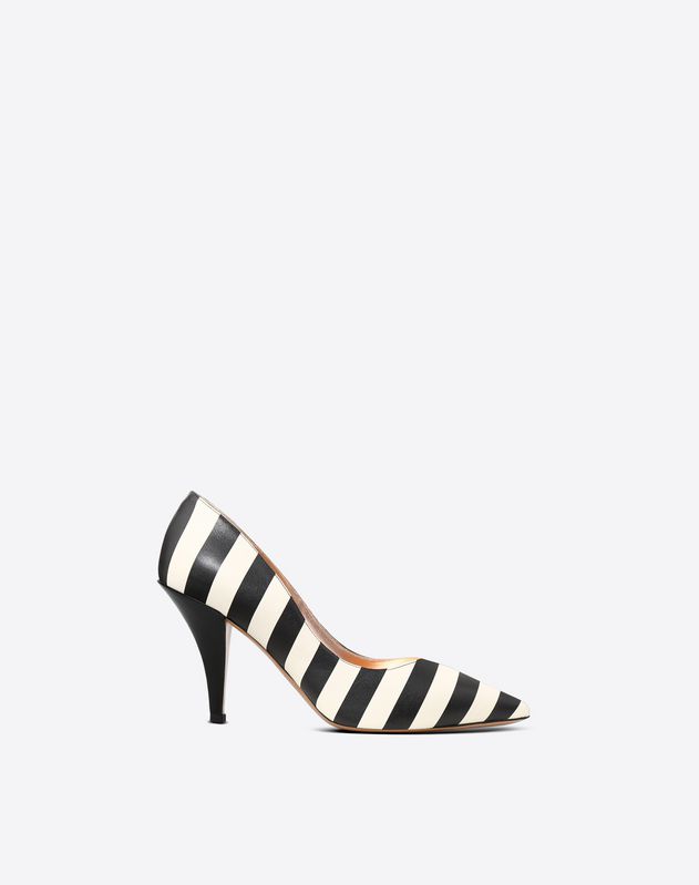 black and white striped shoes