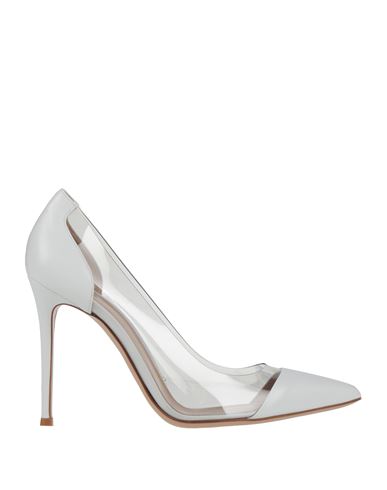 Woman Pumps White Size 10 Calfskin, PVC - Polyvinyl chloride