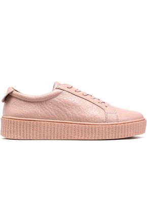 AUSTRALIA LUXE COLLECTIVE AUSTRALIA LUXE COLLECTIVE WOMAN TEXTURED-LEATHER SNEAKERS PASTEL PINK,3074457345618829862