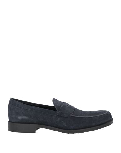 Tod's Man Loafers Navy Blue Size 13 Soft Leather In Navy Blue