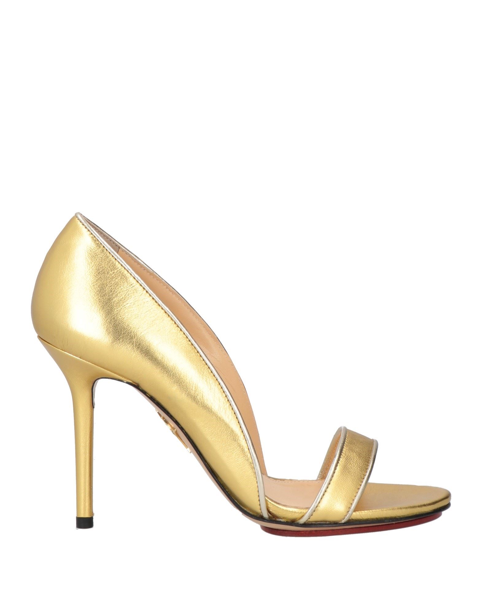 CHARLOTTE OLYMPIA CHARLOTTE OLYMPIA WOMAN SANDALS GOLD SIZE 6.5 SOFT LEATHER,11487394UL 11