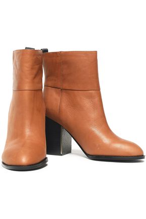 Click to view more detailed imagery on our partner's website Jil Sander Navy Woman Leather Ankle Boots Camel