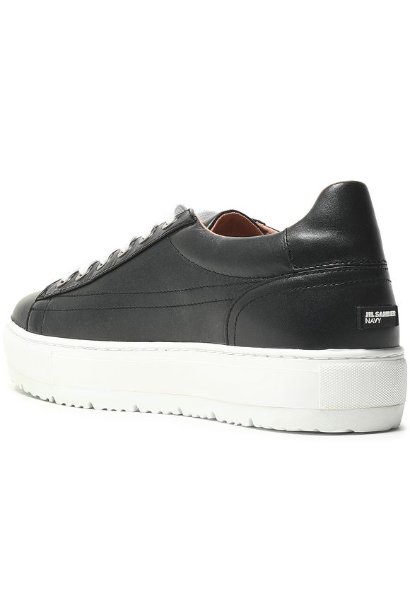jil sander leather platform sneakers