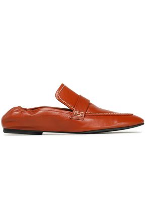 JOSEPH COLLAPSIBLE-HEEL LEATHER LOAFERS,3074457345618892276