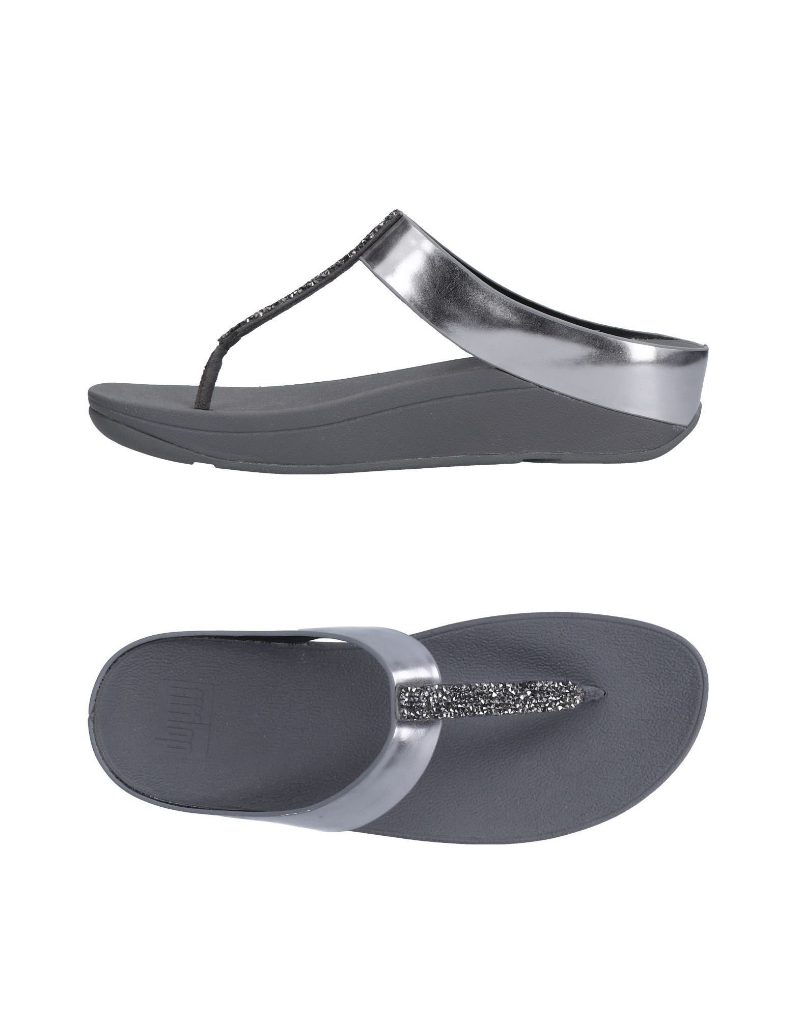 FITFLOP FITFLOP WOMAN THONG SANDAL SILVER SIZE 8.5 TEXTILE FIBERS,11503543NO 13