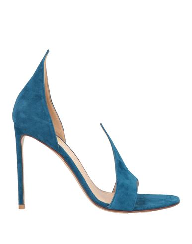 Francesco Russo Woman Sandals Light Blue Size 11 Soft Leather