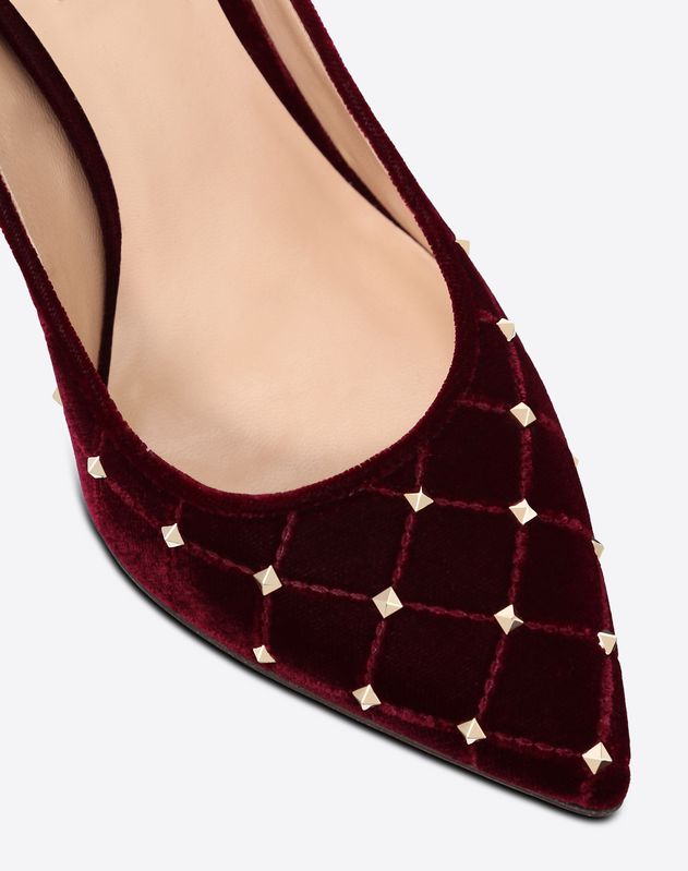 Velvet Rockstud Spike Pump 105mm for Woman Valentino Online Boutique