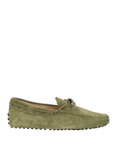 Tod's Man Loafers Military Green Size 9 Soft Leather