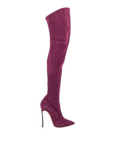 Shop Casadei Woman Boot Deep Purple Size 5 Soft Leather