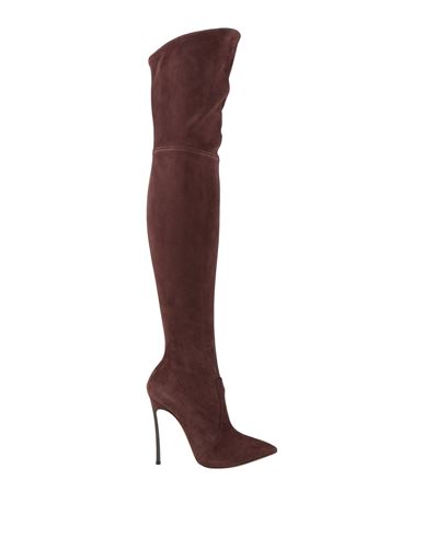 Casadei Woman Knee Boots Cocoa Size 7 Soft Leather In Brown