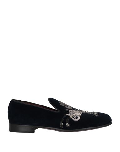Dolce & Gabbana Man Loafers Navy Blue Size 10 Cotton