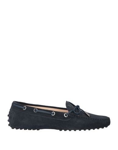 Tod's Woman Loafers Midnight Blue Size 7.5 Soft Leather In Blue