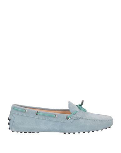 Shop Tod's Woman Loafers Light Blue Size 7.5 Soft Leather