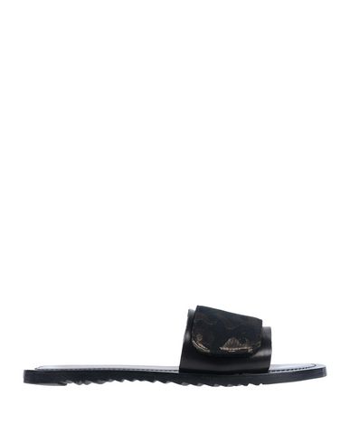Shop Pollini Man Sandals Black Size 8 Cowhide, Textile Fibers
