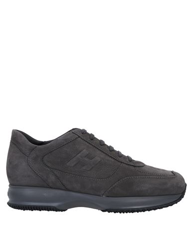 Hogan Man Sneakers Charcoal Size 9 Soft Leather In Black