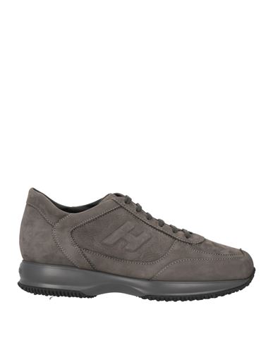 Hogan Man Sneakers Lead Size 11 Soft Leather In Grey
