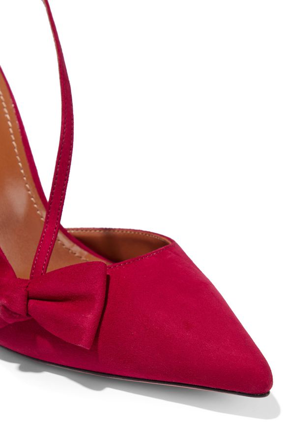 Parisienne bow-embellished suede pumps | AQUAZZURA | Sale up to 70% off ...