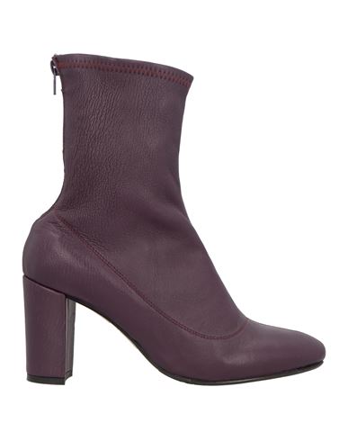 L'arianna Woman Ankle Boots Plum Size 6 Leather In Purple