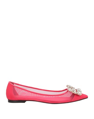 Roger Vivier Woman Ballet Flats Fuchsia Size 5.5 Textile Fibers In Red