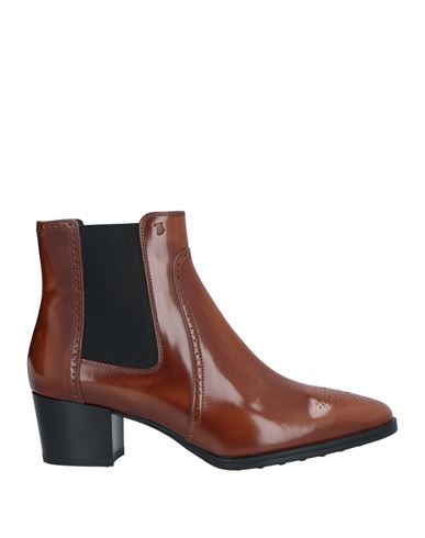Tod's Woman Ankle Boots Tan Size 5.5 Soft Leather In Brown