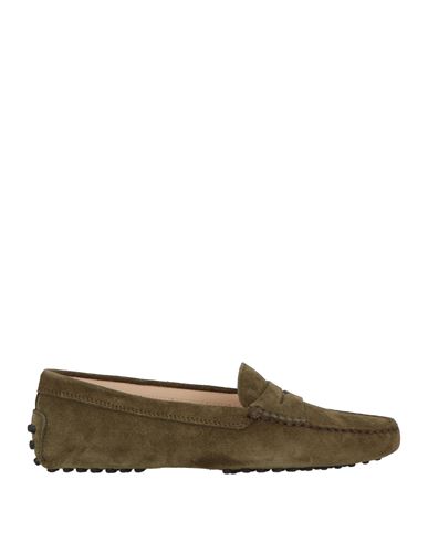 TOD'S TOD'S WOMAN LOAFERS DARK GREEN SIZE 7 LEATHER 