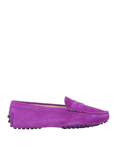 Tod's Woman Loafers Purple Size 8 Soft Leather