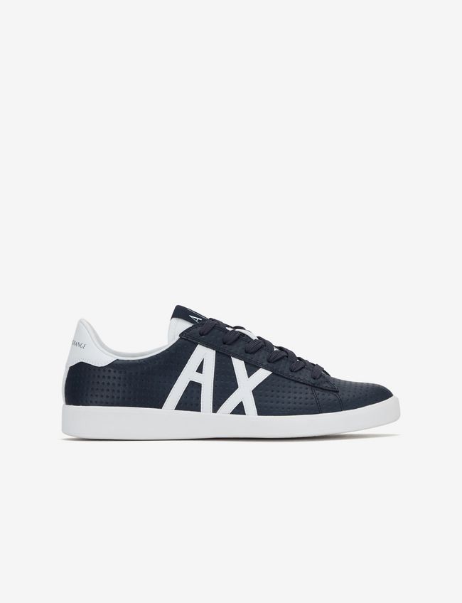 Armani Exchange Sneakers Blu Navy Bovino, Poliuretano